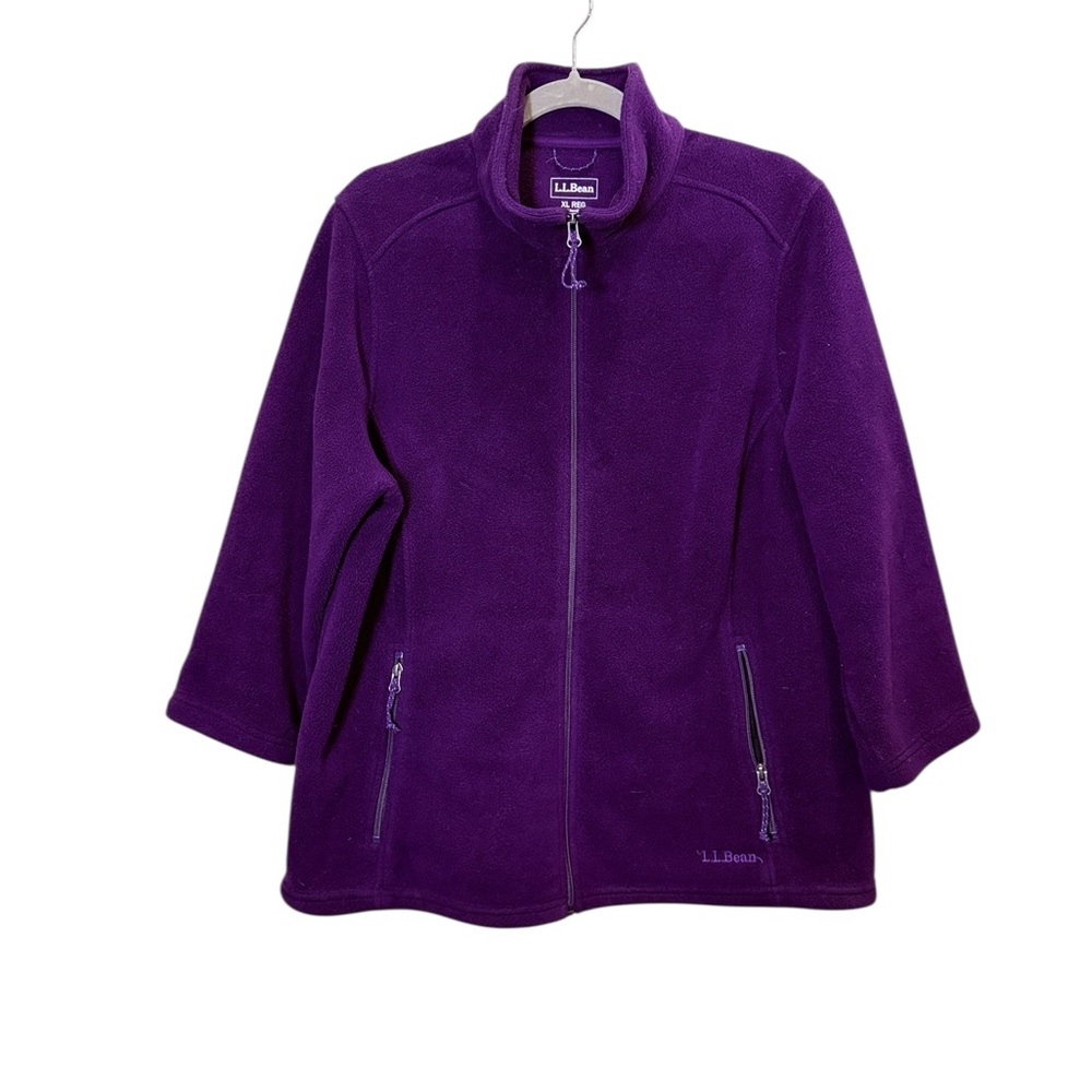 L.L. Bean Women’s Polartec Purple Fleece Full Zip Jacket sz XL